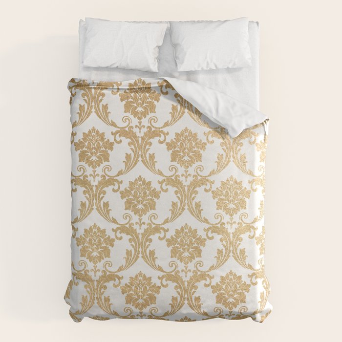 Gold swirls damask #4 Duvet Cover Gallery Image 6