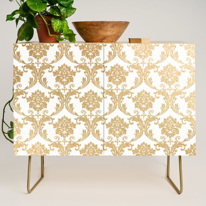 Gold swirls damask #4 Credenza Gallery Image 1