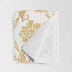 Gold swirls damask #4 Throw Blanket Gallery Image 3