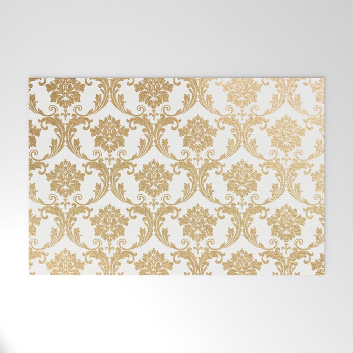Gold swirls damask #4 Welcome Mat Gallery Image 1