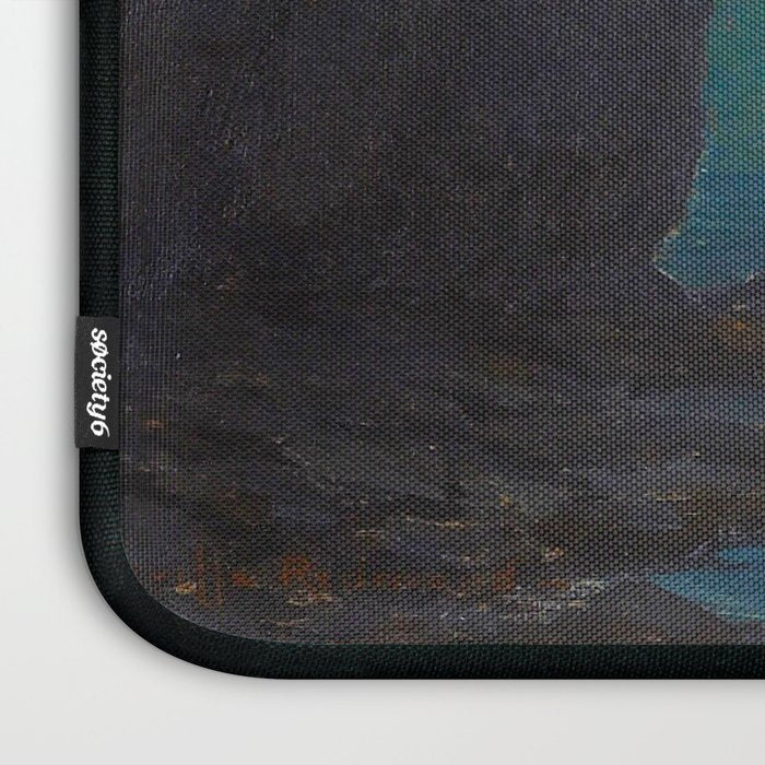 Granville Redmond Catalina Island Coast Under a Moonlit Sky Oil Painting Vintage American Art Laptop Sleeve Gallery Image 3