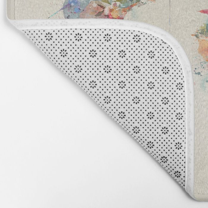 world map watercolor Bath Mat Gallery Image 2