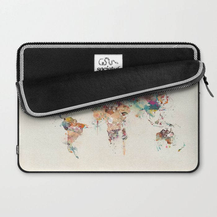 world map watercolor Laptop Sleeve Gallery Image 2