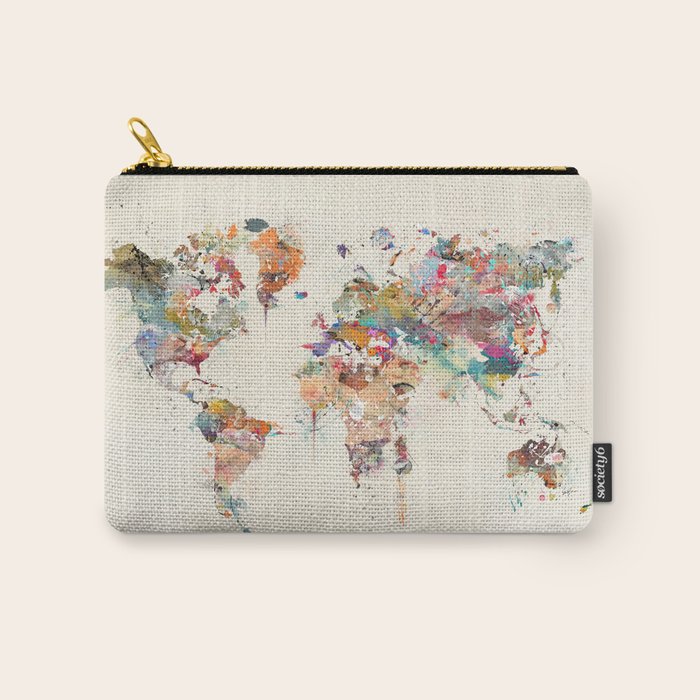 world map watercolor Carry All Pouch Gallery Image 1