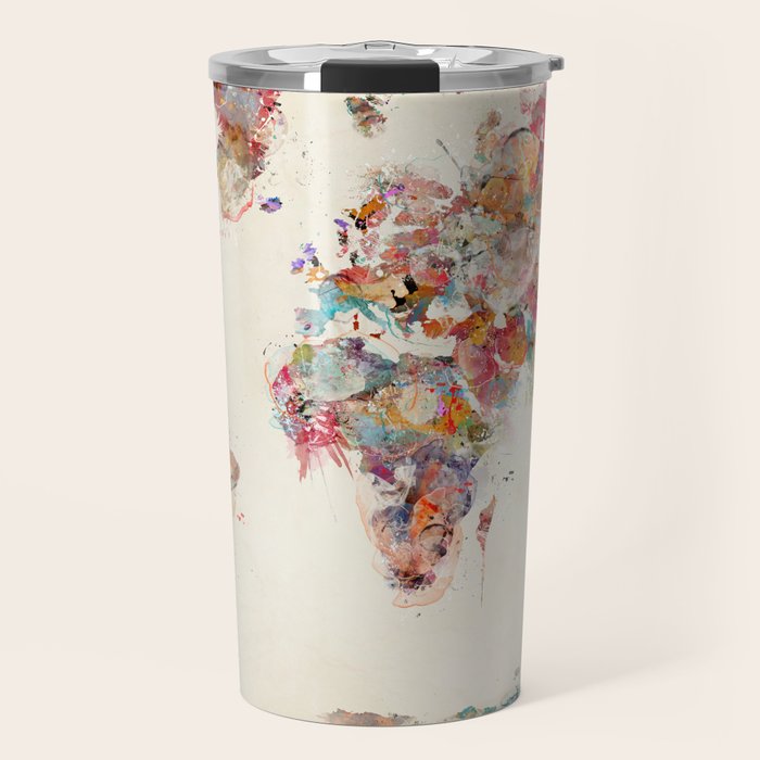 world map watercolor deux Travel Mug Gallery Image 1