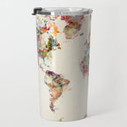 world map watercolor deux Travel Mug Gallery Image 3