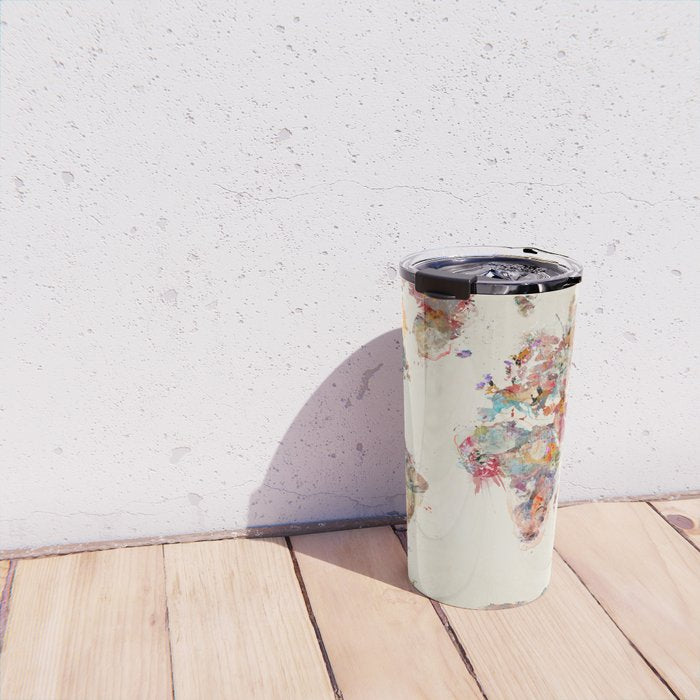 world map watercolor deux Travel Mug Gallery Image 4