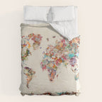 world map watercolor deux Duvet Cover Gallery Image 6