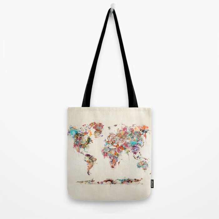 world map watercolor deux Tote Bag Gallery Image 2