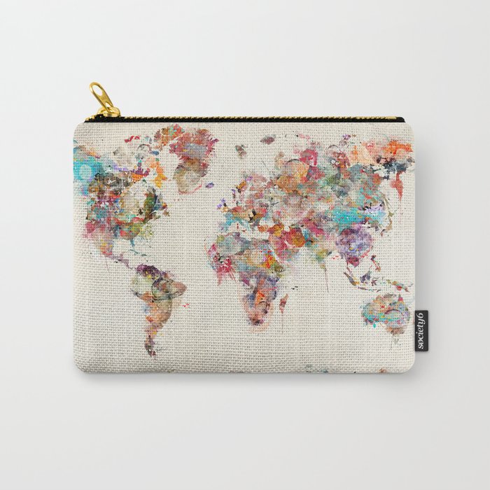 world map watercolor deux Carry All Pouch Gallery Image 1