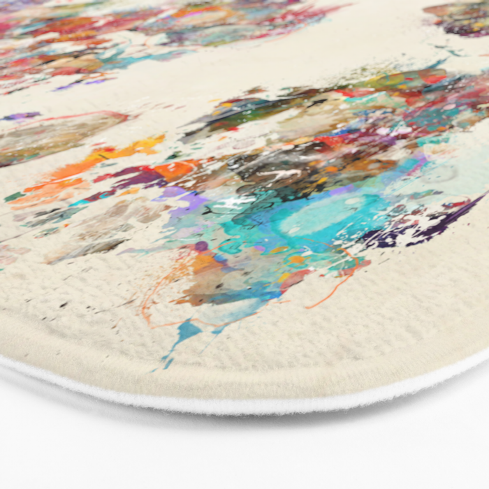 world map watercolor deux Bath Mat Gallery Image 3
