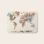 world map watercolor deux Bath Mat Gallery Image 1