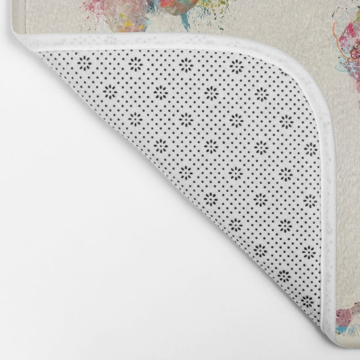 world map watercolor deux Bath Mat Gallery Image 2