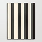 Ultra Fine Stripes Vertical Minimalist Pattern in Black and Almond Cream Notebook Gallery Image 4
