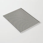 Ultra Fine Stripes Vertical Minimalist Pattern in Black and Almond Cream Notebook Gallery Image 3