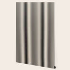 Ultra Fine Stripes Vertical Minimalist Pattern in Black and Almond Cream Wallpaper Gallery Image 2