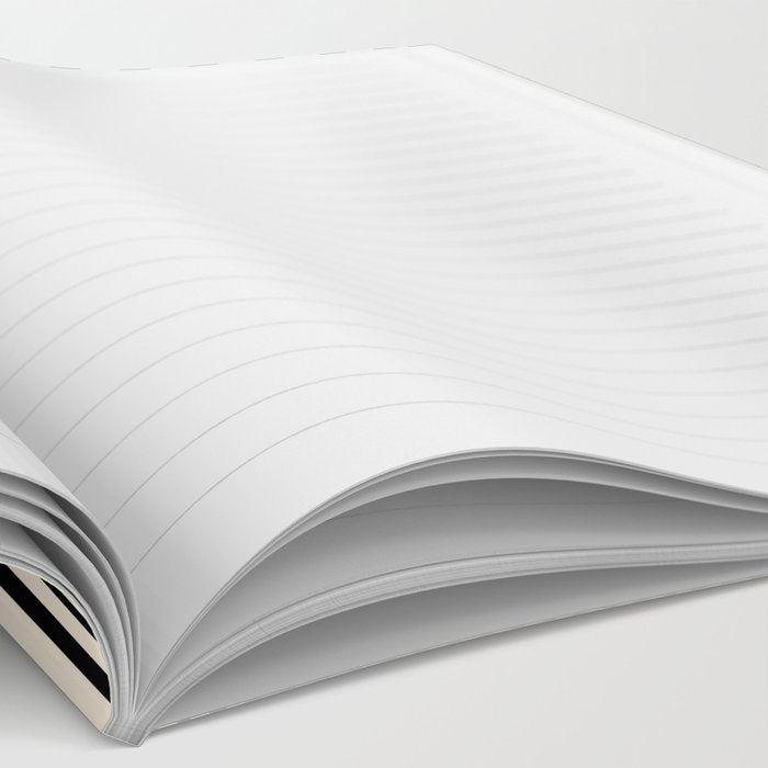 Ultra Fine Stripes Vertical Minimalist Pattern in Black and Almond Cream Notebook Gallery Image 2