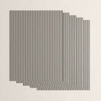 Ultra Fine Stripes Vertical Minimalist Pattern in Black and Almond Cream Wrapping Paper Gallery Image 3