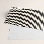 Ultra Fine Stripes Vertical Minimalist Pattern in Black and Almond Cream Wrapping Paper Gallery Image 2