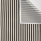 Ultra Fine Stripes Vertical Minimalist Pattern in Black and Almond Cream Wall Tapestry Gallery Image 3