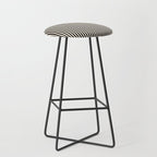 Ultra Fine Stripes Vertical Minimalist Pattern in Black and Almond Cream Stool Gallery Image 1