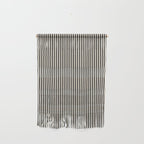 Ultra Fine Stripes Vertical Minimalist Pattern in Black and Almond Cream Wall Hanging Gallery Image 1