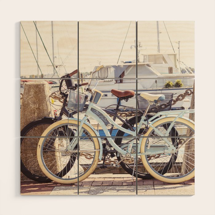 Beaufort South Carolina Vintage Beach Bicycles Photography Wood Wall Art Gallery Image 1