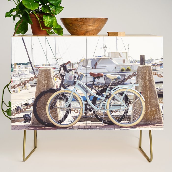 Beaufort South Carolina Vintage Beach Bicycles Photography Credenza Gallery Image 1