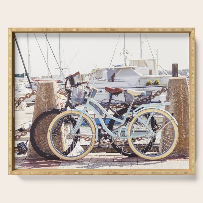Beaufort South Carolina Vintage Beach Bicycles Photography Serving Tray Gallery Image 1