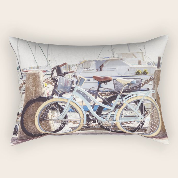 Beaufort South Carolina Vintage Beach Bicycles Photography Rectangular Pillow Gallery Image 1