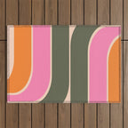 Retro Curve Outdoor Rug Gallery Image 1