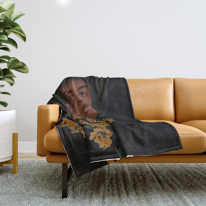 Girl Portrait 21 Throw Blanket Gallery Image 1