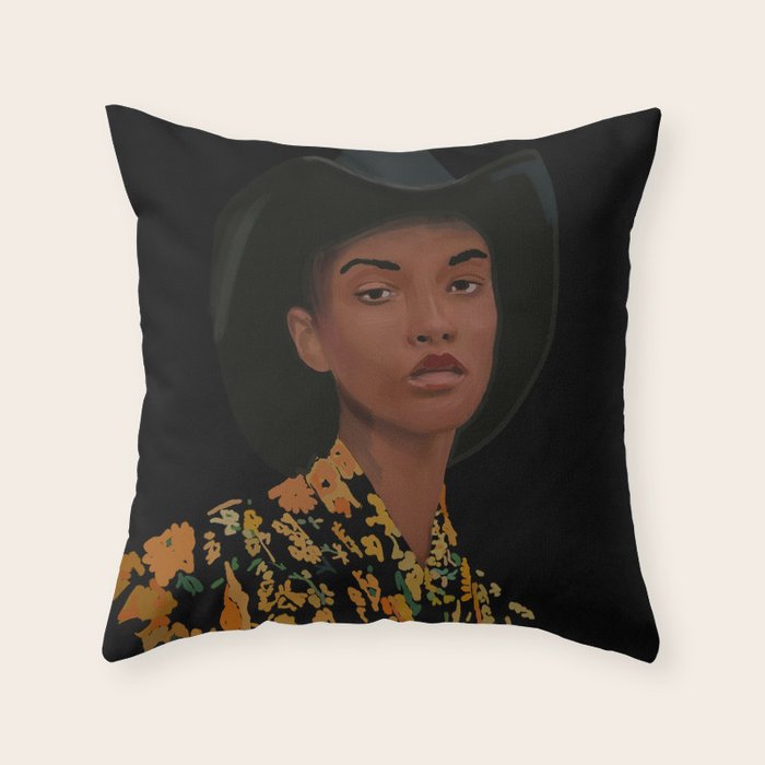 Girl Portrait 21 Throw Pillow Gallery Image 1