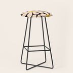 Retro Fun Floral - Off-white, Yellow and Black Stool Gallery Image 1