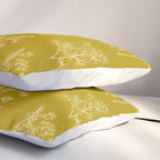 Botanical Cottage Woven Look Pattern in Olive Chartreuse Pillow Sham Gallery Image 3