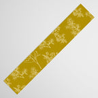 Botanical Cottage Woven Look Pattern in Olive Chartreuse Table Runner Gallery Image 3