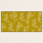 Botanical Cottage Woven Look Pattern in Olive Chartreuse Desk Mat Gallery Image 3