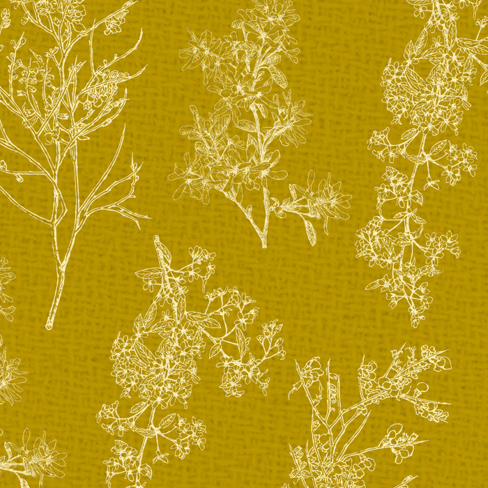 Botanical Cottage Woven Look Pattern in Olive Chartreuse Coffee Mug Gallery Image 2