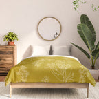 Botanical Cottage Woven Look Pattern in Olive Chartreuse Comforter Gallery Image 3