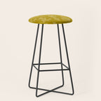 Botanical Cottage Woven Look Pattern in Olive Chartreuse Stool Gallery Image 1