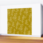 Botanical Cottage Woven Look Pattern in Olive Chartreuse Wall Mural Gallery Image 2
