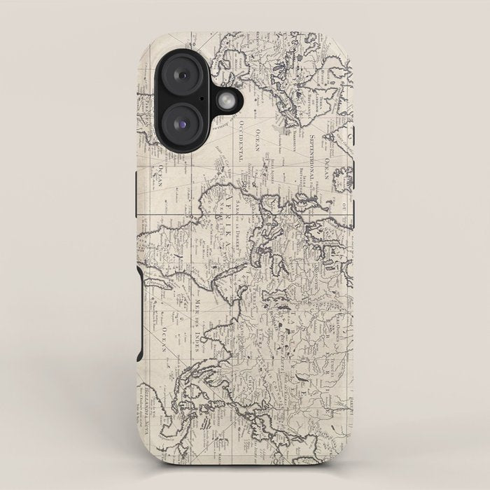 Vintage Map of The World (1750) iPhone Case Gallery Image 1