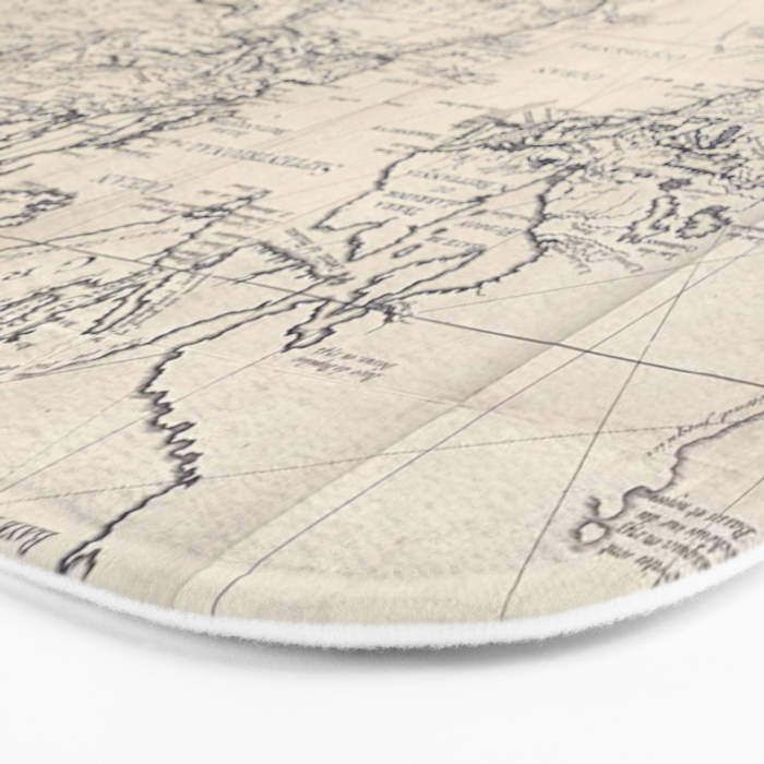 Vintage Map of The World (1750) Bath Mat Gallery Image 3