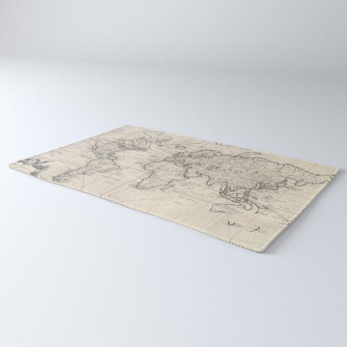 Vintage Map of The World (1750) Rug Gallery Image 3