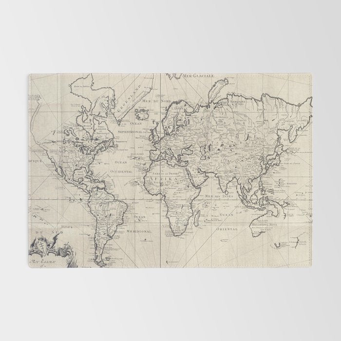 Vintage Map of The World (1750) Rug Gallery Image 2