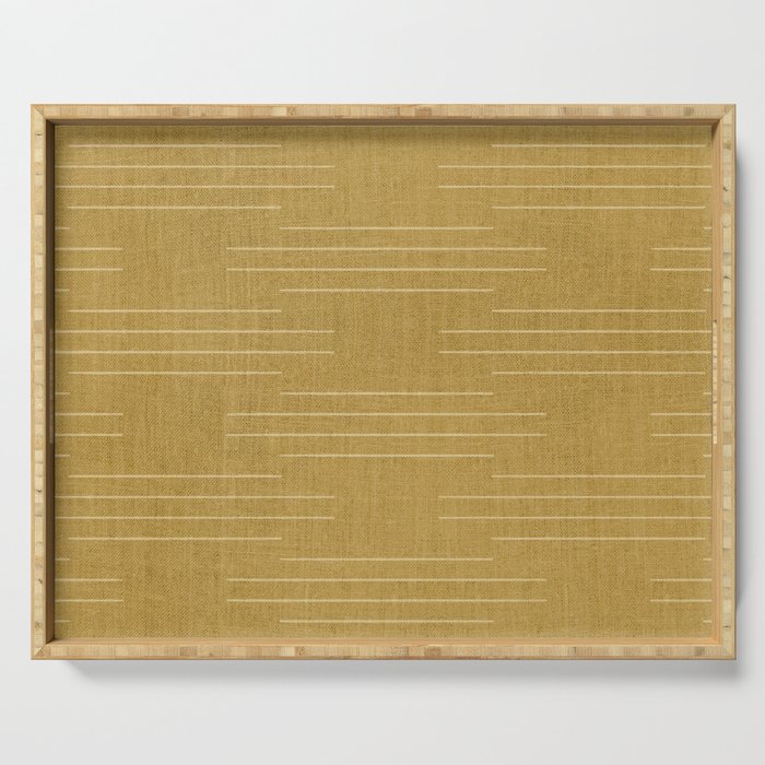 Minimalist, Boho, Line Art in Yellow Serving Tray Gallery Image 1