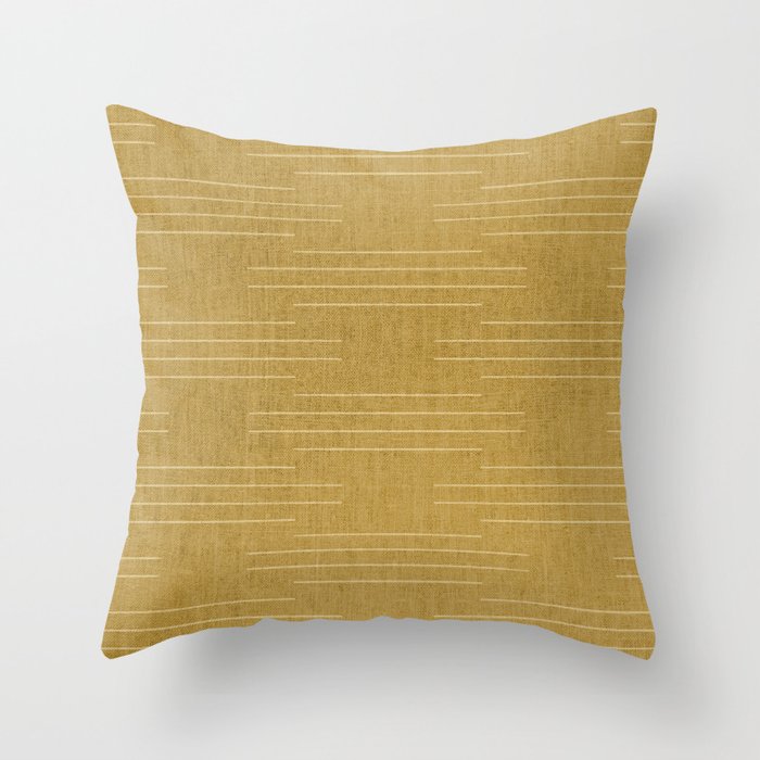 Minimalist, Boho, Line Art in Yellow Throw Pillow Gallery Image 1