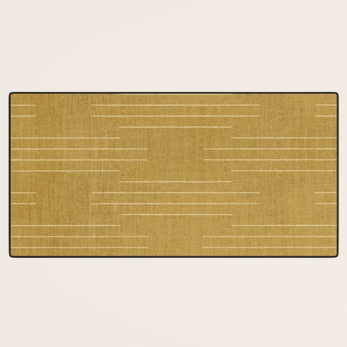 Minimalist, Boho, Line Art in Yellow Desk Mat Gallery Image 3