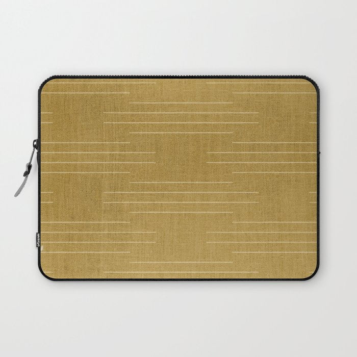 Minimalist, Boho, Line Art in Yellow Laptop Sleeve Gallery Image 1