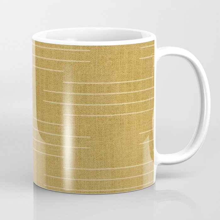 Minimalist, Boho, Line Art in Yellow Coffee Mug Gallery Image 1